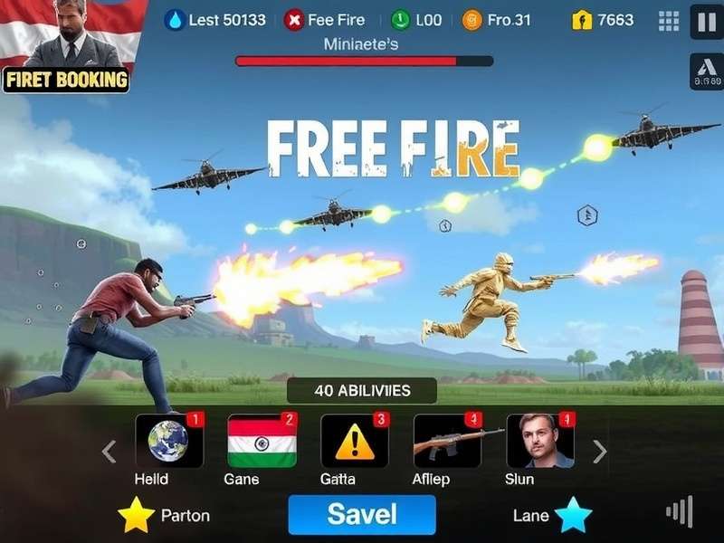 Free Fire Hardcore Heroes gameplay screenshot showing intense battle action